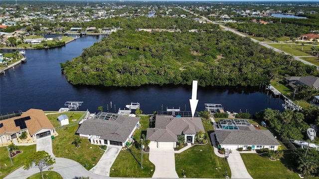 19246 Moore Haven Ct, Port Charlotte, FL 33948 - aerial overview of property's location with a large body of water and nearby suburban area