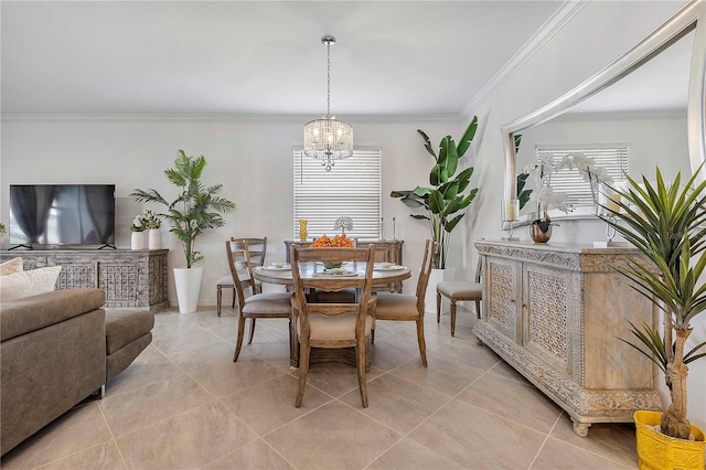17620 Winding Wood Ln, Punta Gorda, FL 33982 - dining area with a chandelier and crown molding