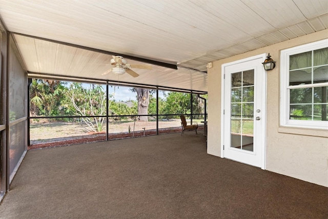 485 Dorchester St, Port Charlotte, FL 33954 - unfurnished sunroom featuring ceiling fan and plenty of natural light