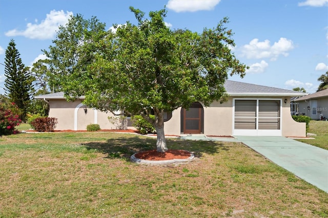 485 Dorchester St, Port Charlotte, FL 33954 - view of front of property with a front yard and stucco siding