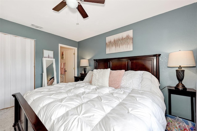 25100 Sandhill Blvd Unit F-203, Punta Gorda, FL 33983 - carpeted bedroom with ceiling fan and a closet