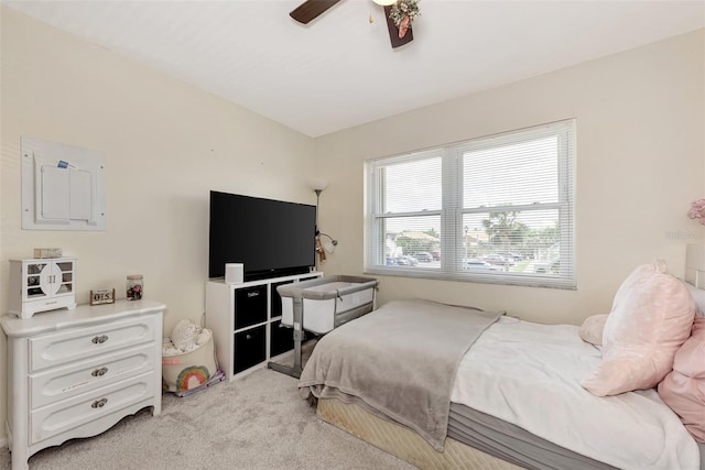 25100 Sandhill Blvd Unit F-203, Punta Gorda, FL 33983 - bedroom with light carpet and ceiling fan