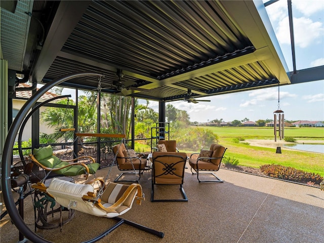 5461 White Ibis Dr, North Port, FL 34287 - view of patio with a ceiling fan