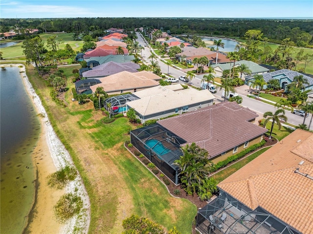 5461 White Ibis Dr, North Port, FL 34287 - aerial perspective of suburban area featuring a large body of water