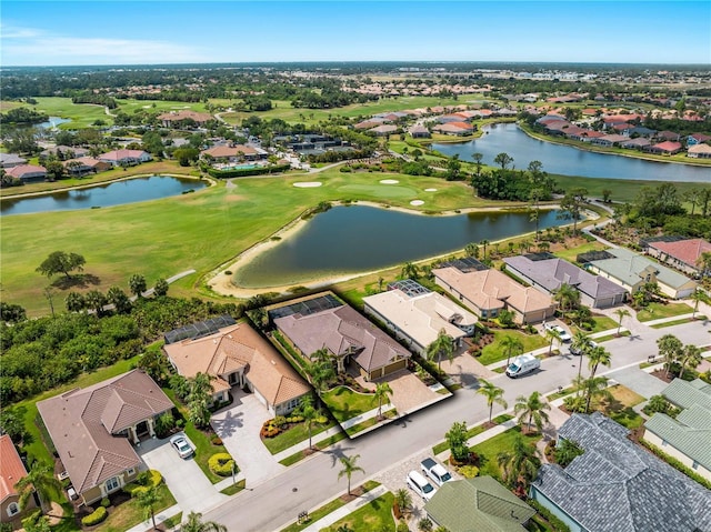 5461 White Ibis Dr, North Port, FL 34287 - aerial view of property's location with nearby suburban area, a local golf course, and a nearby body of water