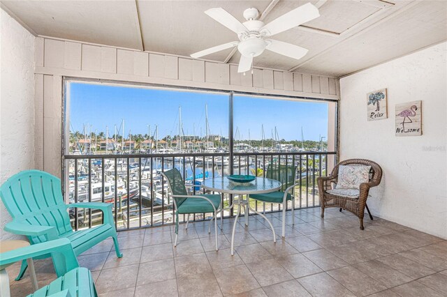 3160 Matecumbe Key Rd Unit 238, Punta Gorda, FL 33955 - sunroom / solarium featuring a water view and view of marina