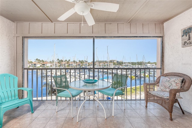 3160 Matecumbe Key Rd Unit 238, Punta Gorda, FL 33955 - sunroom featuring a water view and healthy amount of natural light