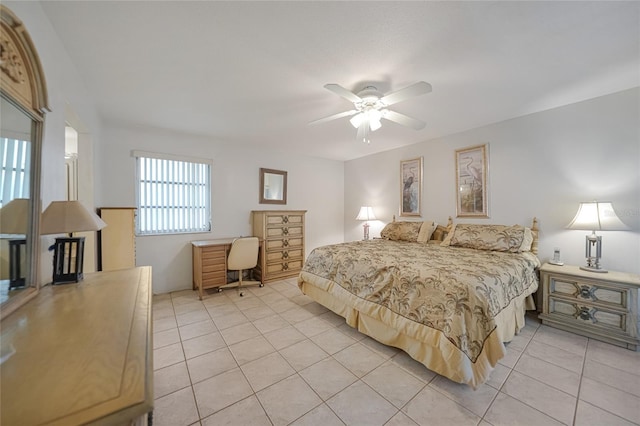 2193 Beacon Dr, Port Charlotte, FL 33952 - bedroom with light tile patterned flooring and ceiling fan