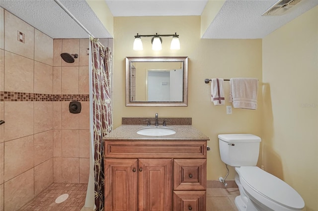 2193 Beacon Dr, Port Charlotte, FL 33952 - full bathroom with toilet, tile patterned floors, tiled shower, and vanity