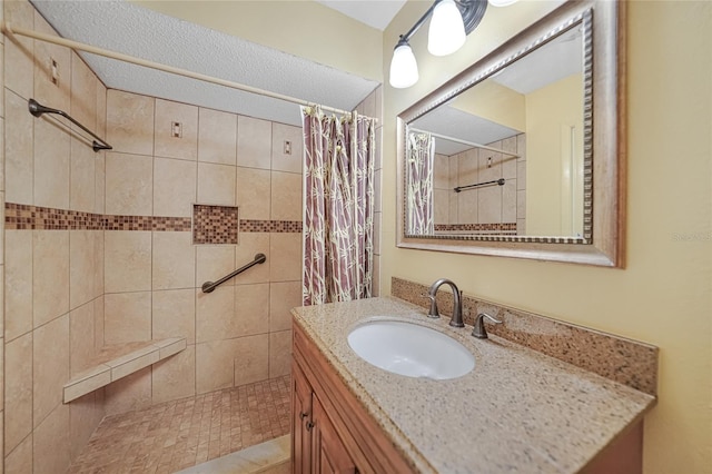 2193 Beacon Dr, Port Charlotte, FL 33952 - bathroom featuring tiled shower and vanity