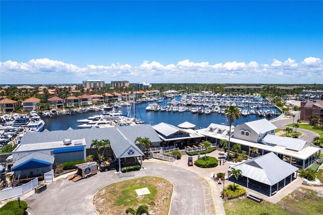 3329 Sunset Key Cir Unit 107, Punta Gorda, FL 33955 - drone / aerial view of numerous boat docks and a large body of water