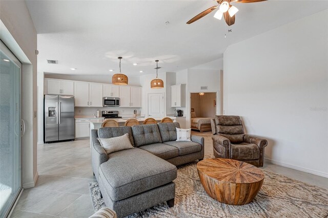 14267 Heritage Landing Blvd Unit 1223, Punta Gorda, FL 33955 - living room featuring ceiling fan and recessed lighting