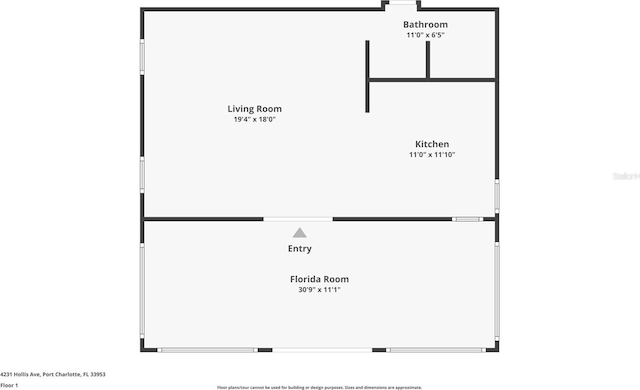 4231 Hollis Ave, Port Charlotte, FL 33953 - floor plan / room layout