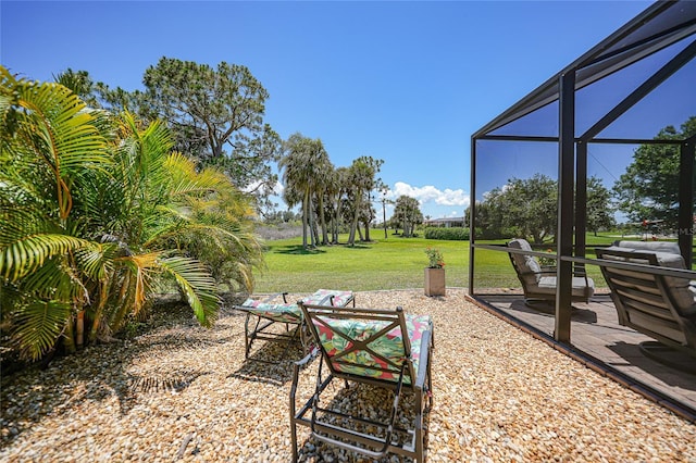 16615 Acapulco Rd, Punta Gorda, FL 33955 - view of grassy yard with a patio area and a lanai