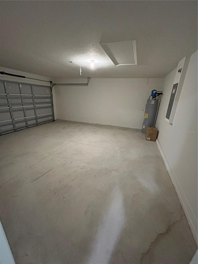 garage with electric water heater