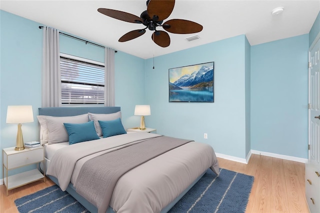 18111 Lake Worth Blvd, Port Charlotte, FL 33948 - bedroom with wood finished floors, baseboards, and ceiling fan