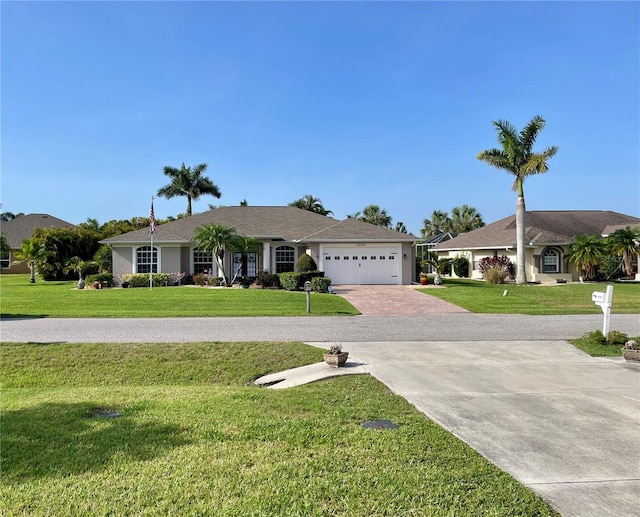 13170 SW Pembroke Cir N, Lake Suzy, FL 34269 - single story home with driveway, a garage, and a front yard