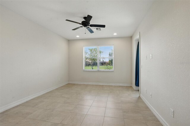 7505 Carissa, Punta Gorda, FL 33955 - unfurnished room featuring a ceiling fan, recessed lighting, and baseboards