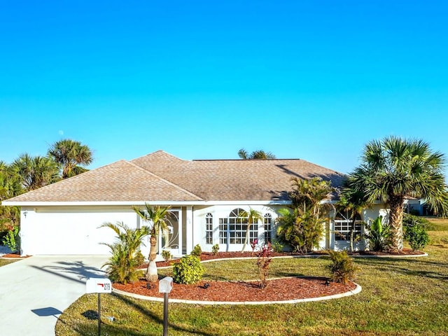 279 Mariner Ln, Rotonda West, FL 33947 - single story home with an attached garage, a front yard, driveway, and stucco siding
