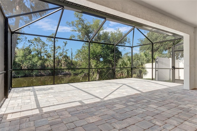 view of patio / terrace with glass enclosure