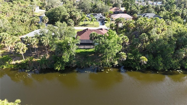 aerial view of a nearby body of water
