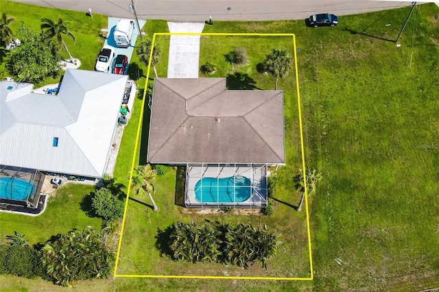 1612 Blue Lake Cir, Punta Gorda, FL 33983 - aerial overview of property's location featuring a pool area and property boundaries highlighted