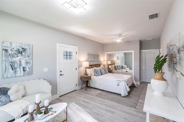 19160 Ruskin Ave, Port Charlotte, FL 33954 - bedroom featuring light wood-style flooring, baseboards, and a ceiling fan