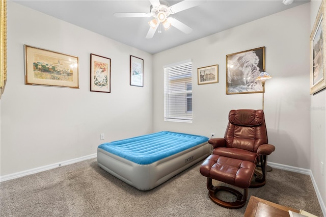 25312 E Lenox Cir, Punta Gorda, FL 33950 - bedroom with carpet flooring, baseboards, and a ceiling fan
