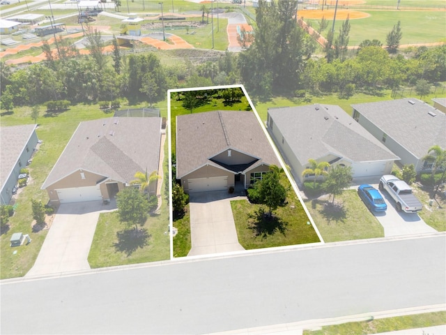 25312 E Lenox Cir, Punta Gorda, FL 33950 - aerial view of residential area with property parcel outlined