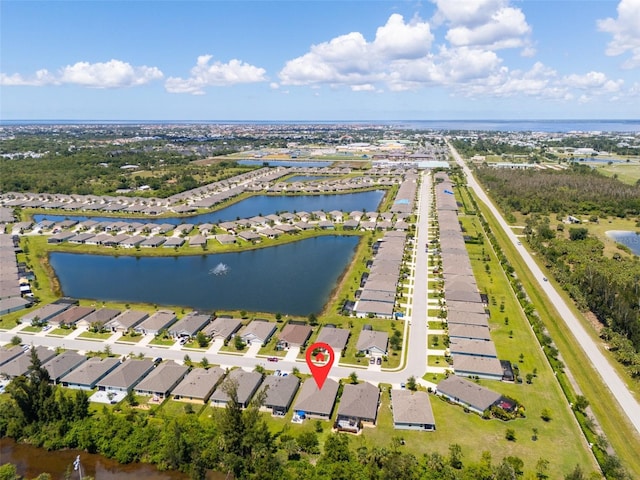 25312 E Lenox Cir, Punta Gorda, FL 33950 - aerial perspective of suburban area with a large body of water