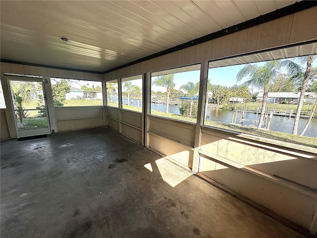 27193AND27197 Voyageur Dr, Punta Gorda, FL 33983 - unfurnished sunroom featuring a water view
