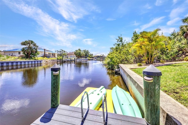dock featuring a water view
