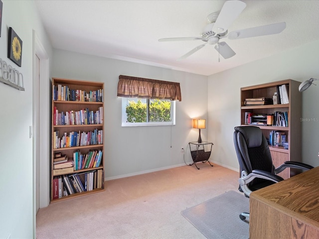 85 Long Meadow Ct, Rotonda West, FL 33947 - home office with carpet floors, ceiling fan, and baseboards