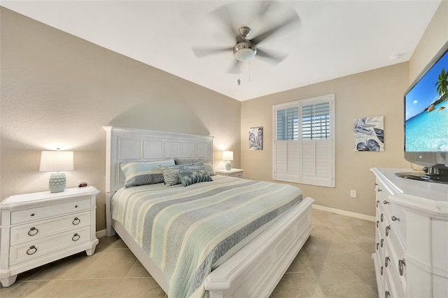14271 Heritage Landing Blvd Unit 1516, Punta Gorda, FL 33955 - bedroom with light tile patterned floors, baseboards, and a ceiling fan
