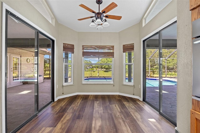 501 Fairmont Ter, Port Charlotte, FL 33954 - unfurnished sunroom featuring a ceiling fan