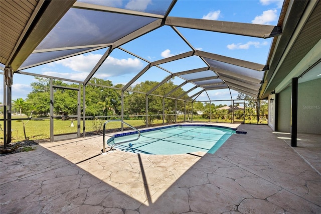 501 Fairmont Ter, Port Charlotte, FL 33954 - swimming pool with a patio, glass enclosure, and a lawn