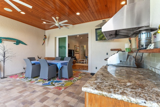 329 W Grace St, Punta Gorda, FL 33950 - view of patio featuring a ceiling fan and outdoor dining area