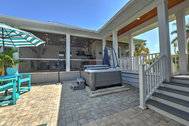329 W Grace St, Punta Gorda, FL 33950 - view of patio / terrace with a sunroom