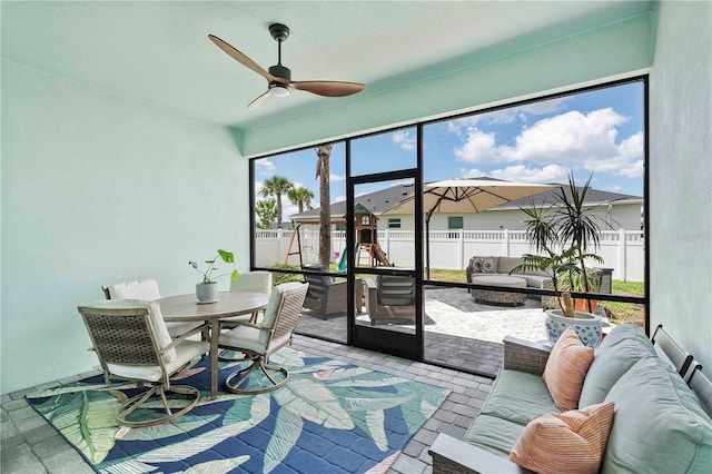 17629 Palmetto Pass Ln, Punta Gorda, FL 33982 - sunroom / solarium with a residential view