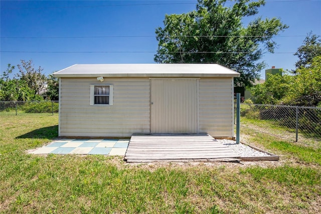 view of shed