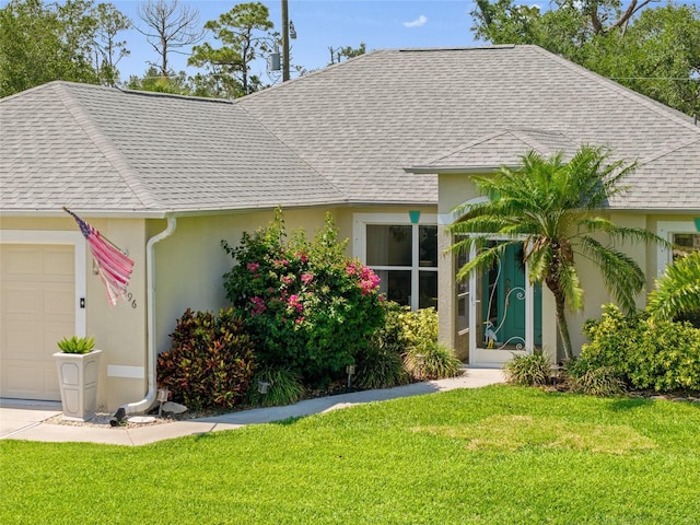 17396 Cox Ave, Port Charlotte, FL 33948 - single story home featuring a garage, a front yard, and stucco siding