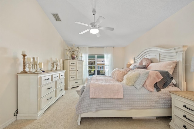 17396 Cox Ave, Port Charlotte, FL 33948 - bedroom with light carpet, a ceiling fan, and baseboards