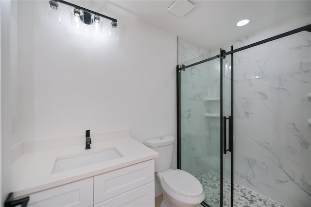 359 Salisbury St, Port Charlotte, FL 33954 - full bath featuring a marble finish shower, toilet, and vanity