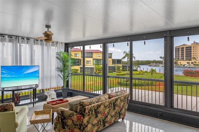 3250 Southshore Dr Unit 54B, Punta Gorda, FL 33955 - sunroom featuring a water view