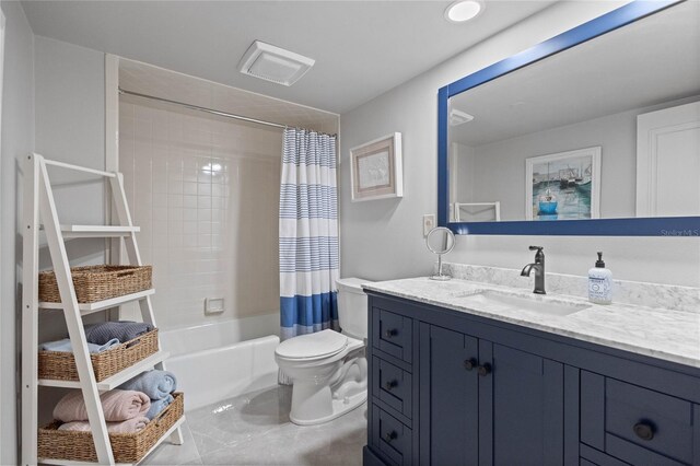 3250 Southshore Dr Unit 54B, Punta Gorda, FL 33955 - bathroom with vanity, toilet, and shower / bath combo with shower curtain