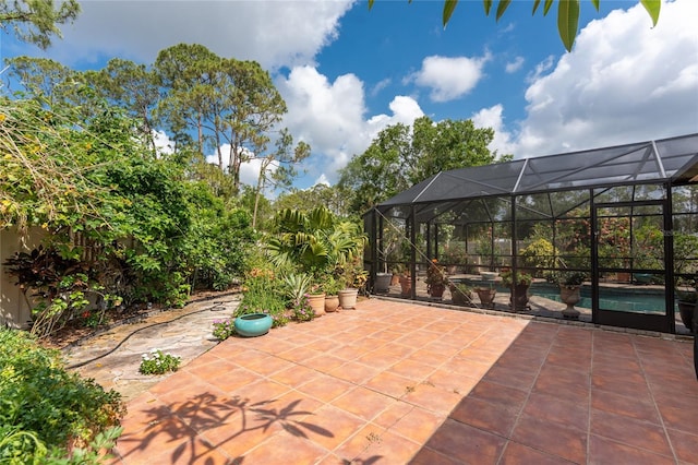 4443 Abcor Rd, North Port, FL 34286 - view of patio featuring an outdoor pool and glass enclosure