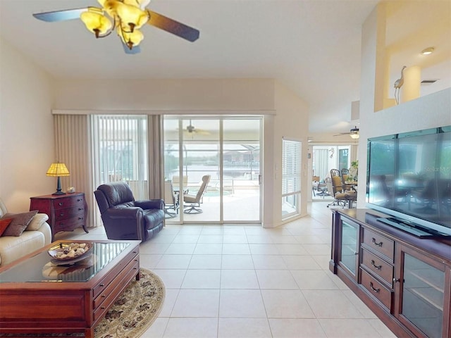 3518 Terin Ct, Punta Gorda, FL 33950 - living area featuring a ceiling fan and light tile patterned floors