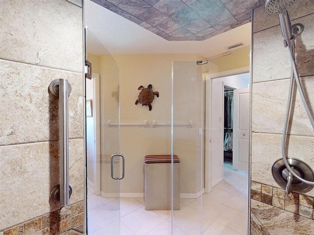3518 Terin Ct, Punta Gorda, FL 33950 - bathroom featuring a stall shower and tile patterned flooring