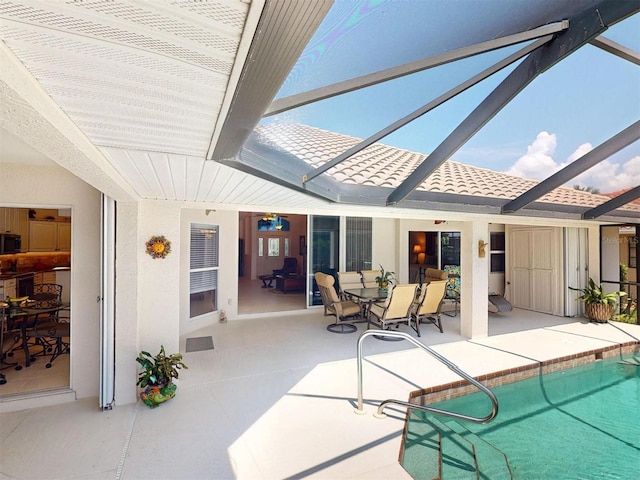 3518 Terin Ct, Punta Gorda, FL 33950 - view of patio / terrace with glass enclosure and an outdoor pool