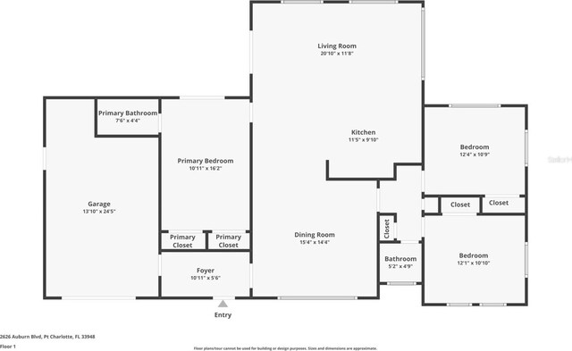 2626 Auburn Blvd, Port Charlotte, FL 33948 - floor plan / room layout